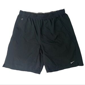 VINTAGE Nike Tennis Challenge Court Shorts Mens M Black Swoosh Gray Tag Y2K